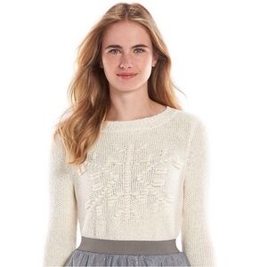 LC Lauren Conrad Snowflake Knit Sweater Small